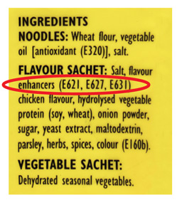 flavour enhancers label